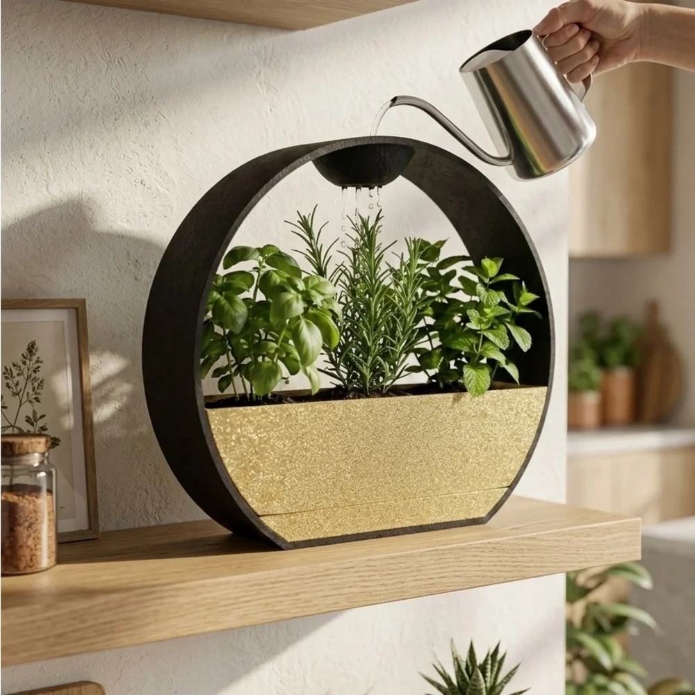 ZenRain Stone-Look Self-Watering Planter